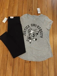 NWT Justice Girls Outfit Unicorn Top/Leggings Size 8 - Picture 1 of 1