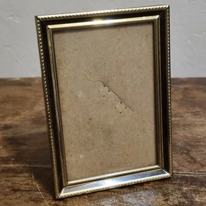 Vintage 3x5" Gold Brass Intercraft Picture Frame Scroll Art Deco Style - Bild 1 von 7