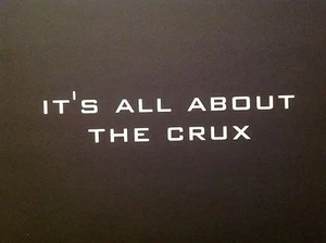 1 X 20 CM ITS ALL ABOUT THE CRUX KLETTERN AUFKLEBER BOULDER AUFKLEBER BOULDERN - Bild 1 von 1