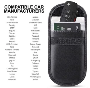 Custodia blocco segnale chiave auto Faraday gabbia custodia senza chiave RFID blocco borsa scheda Regno Unito - Foto 1 di 5