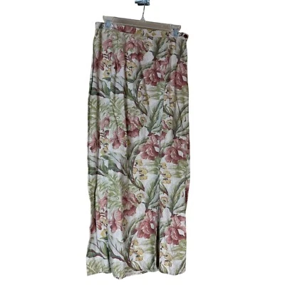 Vintage 90s Maxi Skirt Floral 100% Linen GAP  Women’s Size 8 Tropical Y2K - Image 1 of 4