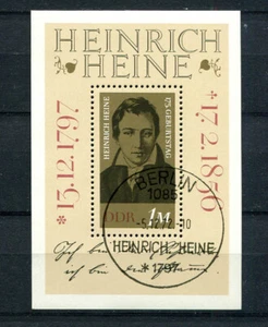 Germany - DDR : Heinrich Heine souvenir sheet from 1972 - CTO - Picture 1 of 1