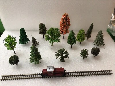 Z Scale   Set Of 15 Trees ,  Multi Sizes  Forest , Scenery. Model Railway GPL71 - Image 1 of 4