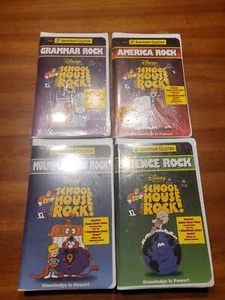 1995 SCHOOL HOUSE ROCK Set Of 4 VHS Grammar Multiplication Science America Rock - Bild 1 von 6