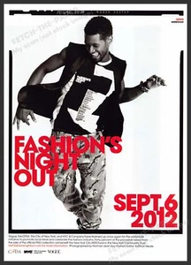 2012 Fashion's Night Out Usher década 2010 anuncio impreso - Imagen 1 de 1