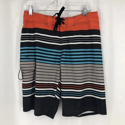 Bañador Quicksilver azul naranja negro gris a rayas talla 29 Foto 1 de 4