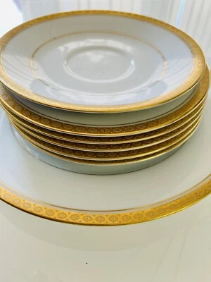 Noritake Richmond Pattern Porcelain, 5 Side Plates, 1 Dinner Plate, 1 Saucer 60s - image 1 of 4
