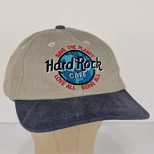 Vintage 90er Hard Rock Cafe Snapback Mütze Kappe Memphis Save The Planet bestickt hellbraun - Bild 1 von 10