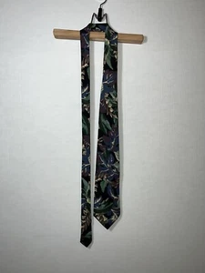 Polo Ralph Lauren Vintage Azul Floral Hecho a Mano Cuello Corbata Seda EE. UU. Preppy - Imagen 1 de 10