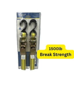 King Roy Ratchet Tie Down Straps 2-Pack 1” x 12ft 1500lb Break Strength New - Picture 1 of 4