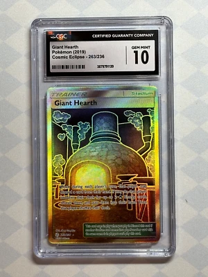 2019 Pokémon Cosmic Eclipse Giant Hearth 263/236 CGC 10 Gem Mint - Image 1 of 2