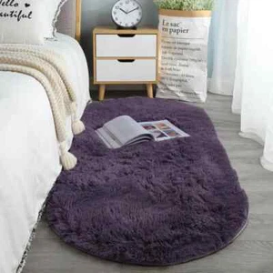 Oval Soft Plush Carpet for Living Room Bedroom Bedside Floor Mat Area Rugs Decor - Picture 1 of 40