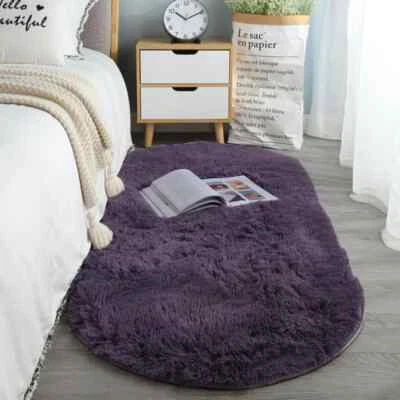 Oval Soft Plush Carpet for Living Room Bedroom Bedside Floor Mat Area Rugs Decor - Image 1 of 4