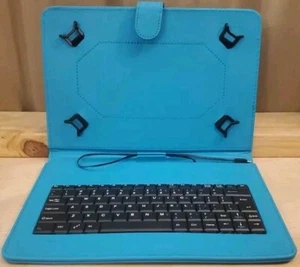 Lot Of 6 Unbranded 9 Inch Tablet Cases W/ KB Micro Usb 4-Teal, 1-Blue, 1-Pink - Picture 1 of 9