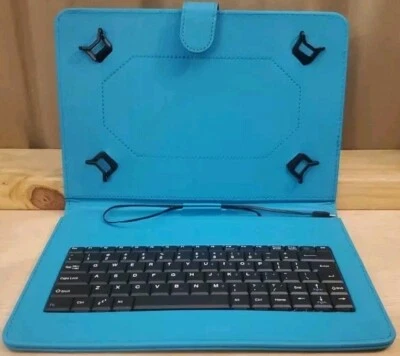 Lot Of 6 Unbranded 9 Inch Tablet Cases W/ KB Micro Usb 4-Teal, 1-Blue, 1-Pink - Image 1 of 4