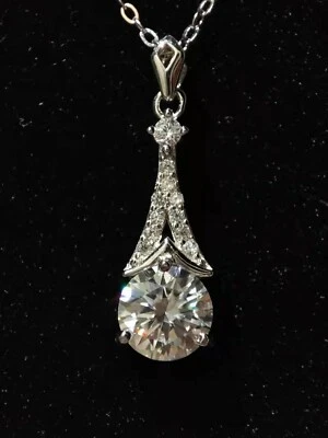 Pendente Orecchini brillante in Moissanite 1ct (Orecchini 1+1ct) con Certificato - Immagine 1 di 4