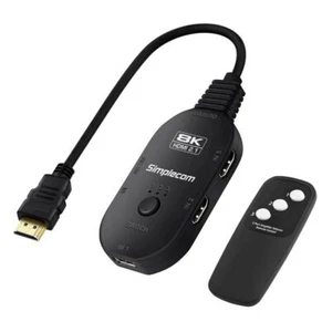 Simplecom CM353 3-Port HDMI 2.1 Switch 3 IN 1 OUT Splitter HDCP 2.3 8K@60Hz - Picture 1 of 3