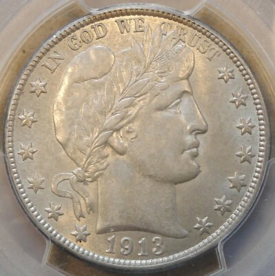 1913-D Barber Half Dollar 50c PCGS Certified AU58 - Image 1 of 4