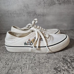 Vans Off The Wall Sneakers Cream Women 8.5 Men 7 Floral Mushroom Embroidery Shoe - Picture 1 of 7