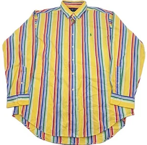 Vintage Ralph Lauren Herren Large Rainbow Striped Langarm Button Down Hemd - Bild 1 von 11