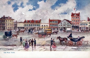 NEW YORK CITY - Broadway 1810 Charles Flower signierte Tuck Postkarte - UDB (vor 1908) - Bild 1 von 2
