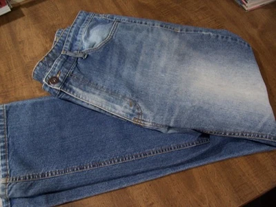 Pantalones de mezclilla para hombre tallados con volantes retro azul envejecido 90 % algodón talla 36" W x 32" L Foto 1 de 4