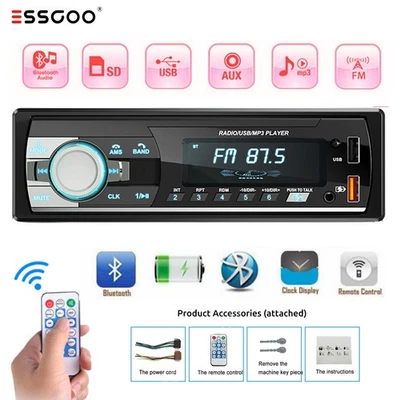 1DIN AUTORADIO MIT Bluetooth Freisprecheinrichtung AUX in 2USB FM MP3 TF BT DE - Bild 1 von 4