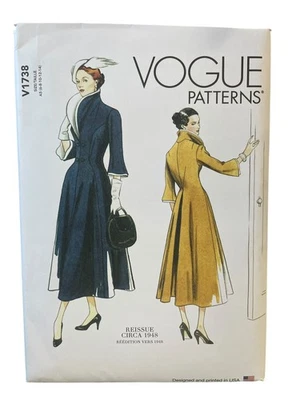 Vogue Patterns V1738 Misses' Dress Size 6-14 Vintage 1948 Style - Image 1 of 2
