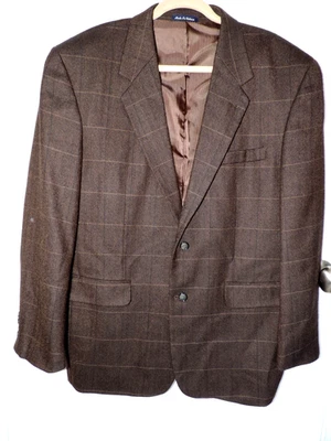 Мужские ALAN FLUSSER коричневый ягненка шерсти кашемир шерстяной знак костюм Куртка Пальто sz 44R шерсти - Изображение 1 из 4