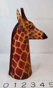 Hand Carved Wood GIRAFFE sculpture statue folk art Kenia Africa SEE PHOTO - Picture 1 of 8