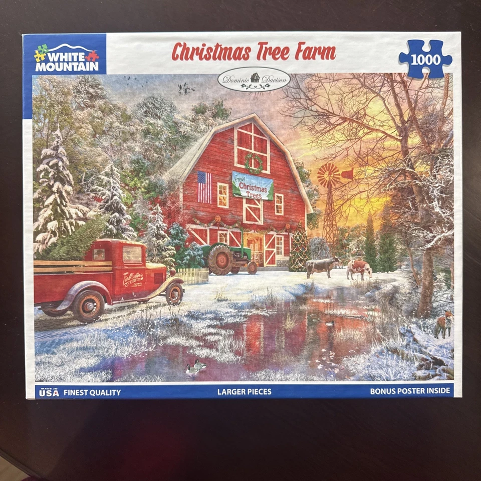 WHITE MOUNTAIN 1000PC 24x30" Davison Christmas Tree Farm *Pieces Verified*#1671 - Image 1 of 1