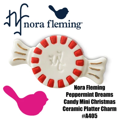 Mini plato de cerámica de Navidad Nora Fleming Peppermint Dreams Candy #‎A405 Foto 1 de 4