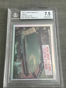 1997 Topps Finest Mickey Mantle #30 Refractor 565 Foot HR Beckett Graded BGS 7.5 - Picture 1 of 7