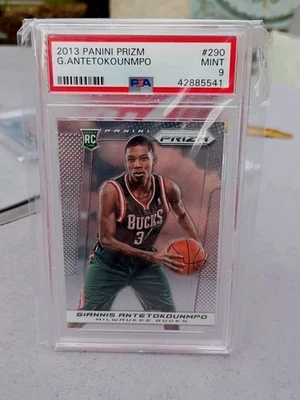GIANNIS ANTETOKOUNMPO PSA 9 2013-14 PANINI PRIZM #290 ROOKIE RC BUCKS 3334 - Image 1 of 4