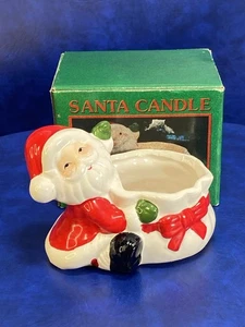 Vintage Keramik Weihnachtsmann Kerzenhalter Weihnachtsmann mit Tasche Weihnachten Urlaub Deko - Bild 1 von 19