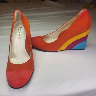 Cuñas Arco Iris Gamuza Rosa Taryn Naranja Quemado Multicolor Talla EU 37 / US 6.5-7 Foto 1 de 4