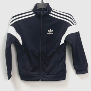 Adidas Blue 3 Stripes Trefoil Training Jacket Boys' Size XS Full Zip - Picture 1 of 11
