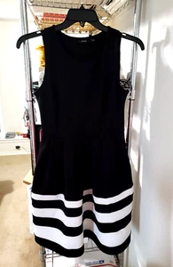 Apt 9 Dress Womens Size 8 Black And White Sleeveless Knee Length - Picture 1 of 5