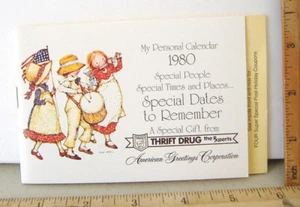 MY PERSONAL CALENDAR 1980~AMERICAN GREETINGS~THRIFT DRUG - Picture 1 of 7