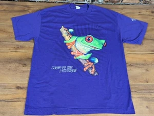 Vintage Y2K Tree Frog T-Shirt Leap To The Future Rainforest XL Purple - Picture 1 of 7