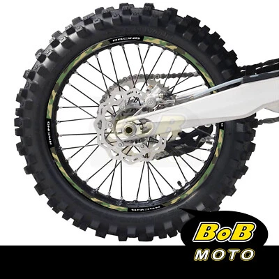 Pegatina verde camuflada a rayas para llantas de moto de cross para TM Racing 450EN EN450F 07-21 Foto 1 de 4