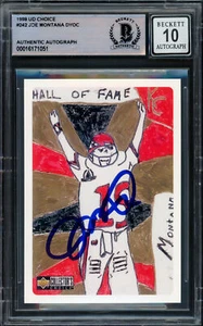 Joe Montana Autographed 1998 US Collectors Choice Card Gem 10 Auto Beckett - Picture 1 of 2