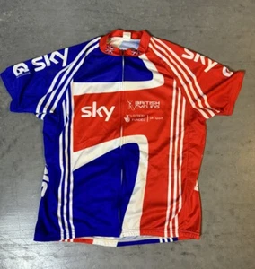 Team GB Great Britain Sky Adidas cycling jersey size XL red white - Picture 1 of 4