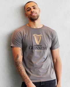 Guinness T-Shirt for Men Irish Pewter Harp Short Sleeve - Picture 1 of 4
