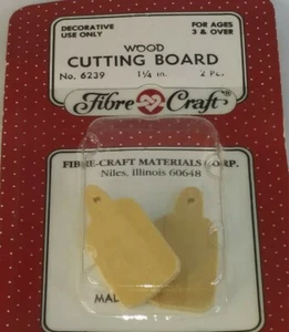 Fibre Craft 6239 Doll House Furniture 1.25" wood Cutting Board 2 Pcs new 498 - Picture 1 of 7