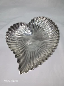 Reed and Barton Silverplate Heart Shaped Trinket Dish / Bowl Dish Vintage #5876 - Picture 1 of 22