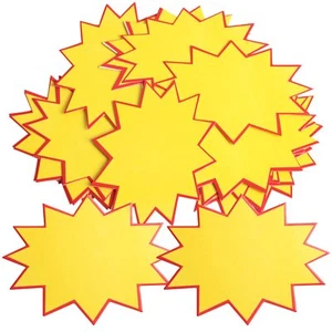 230 Pcs Blank Star Burst Retail Sale Signs Price Label Tags for Garage Sails - Picture 1 of 6