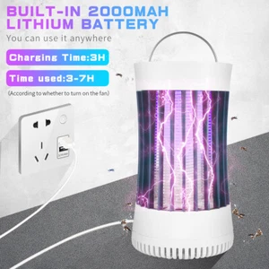 Electric Mosquito Insect Killer Rechargeable Fly Bug Zapper Lamp Light Pest Trap - Picture 1 of 12