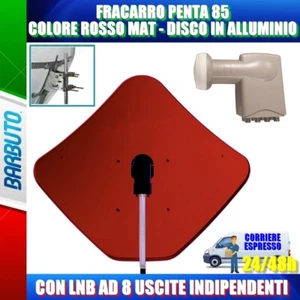 PENTA 85 ANTENNA PARABOLICA ALLUMINIO FRACARRO ROSSO MATT PENTA85R CON LNB 8 OUT - Imagen 1 de 1