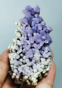 Grape Agate Purple Botryoidal Chalcedony Crystal Polished Raw Reiki Sphere Egg - Picture 1 of 12